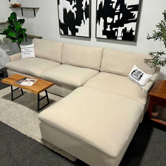 Modular 4pc Off white Sectional Cloud Couch