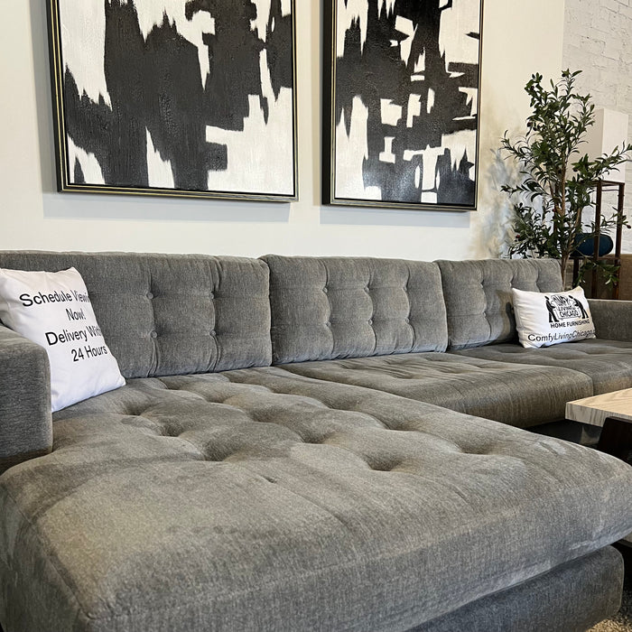 Joybird Sectional Couch with Reversible Chaise in Gray