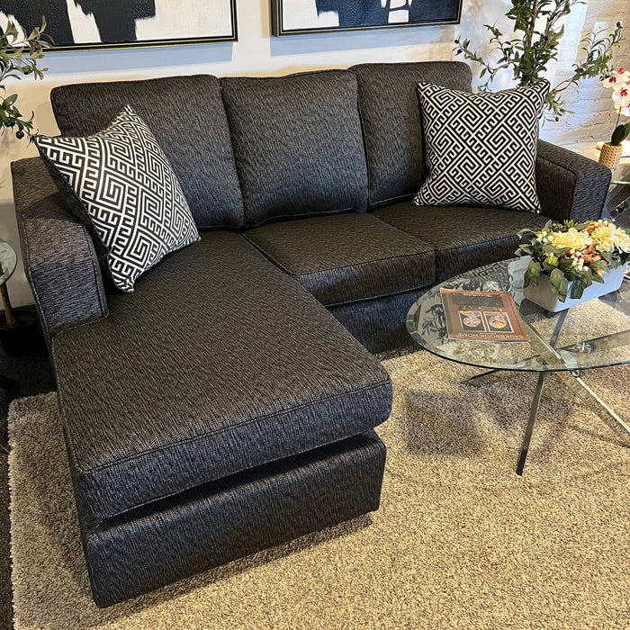 Charcoal Gray Sleeper Sectional Couch with Reversible Chaise