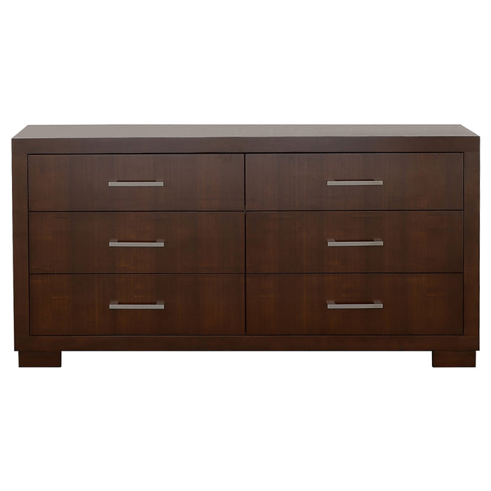 Jessica 6-drawer Dresser with Mirror Cappuccino