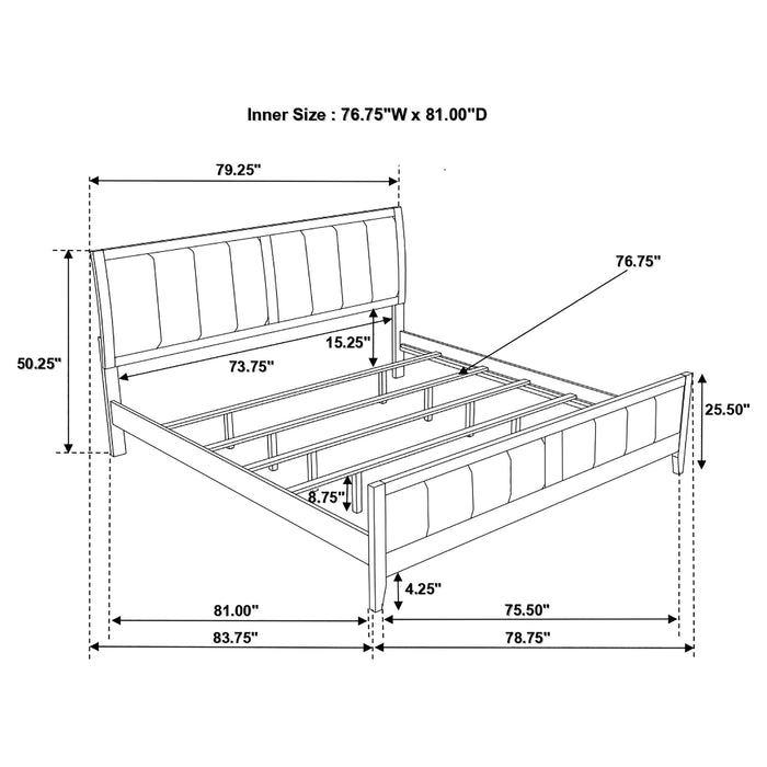 Carlton  Upholstered Bed Cappuccino and Black