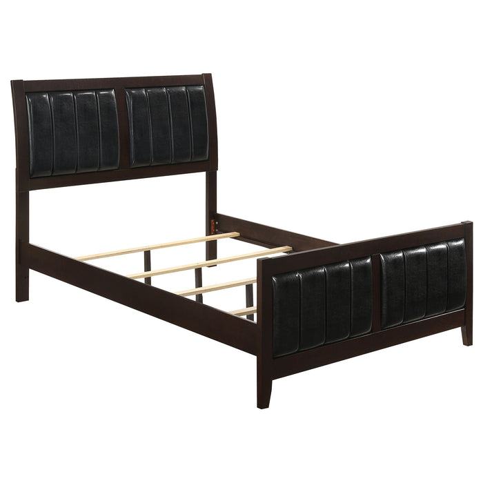 Carlton  Upholstered Bed Cappuccino and Black