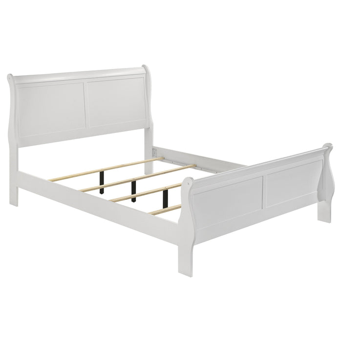 Louis Philippe 47-inch  Sleigh Panel Bed White