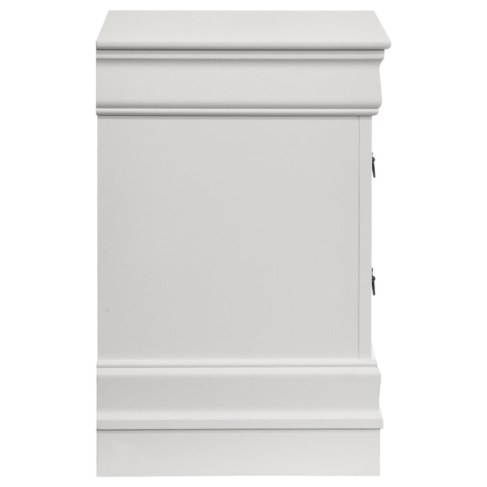 Louis Philippe 2-drawer Nightstand Bedside Table White