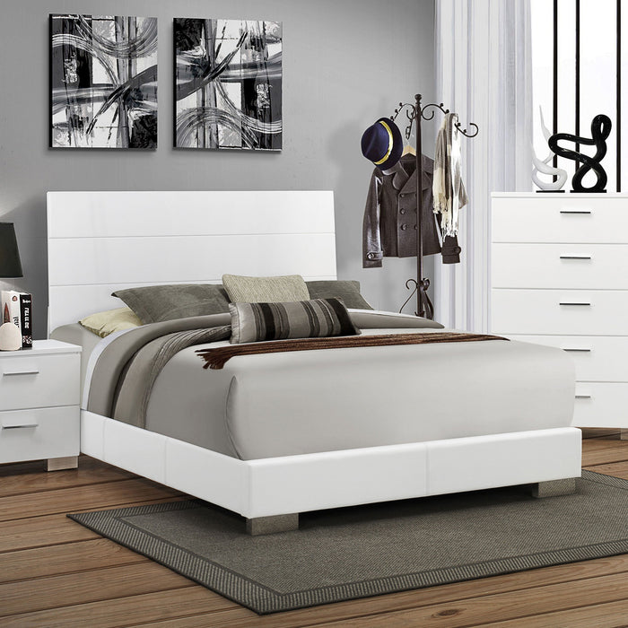 Felicity  Panel Bed Glossy White