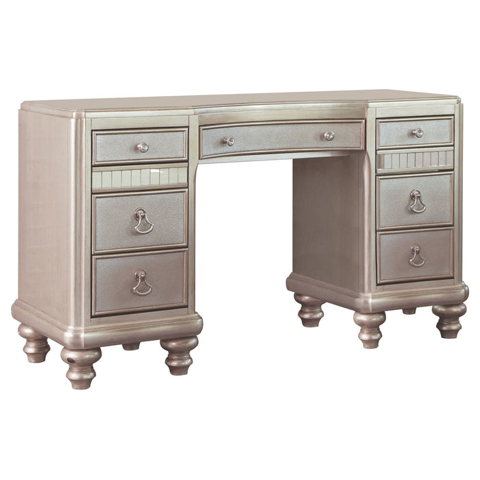 Bling Game 9-drawer Vanity Desk Metallic Platinum