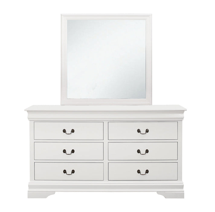 Louis Philippe 6-drawer Dresser White