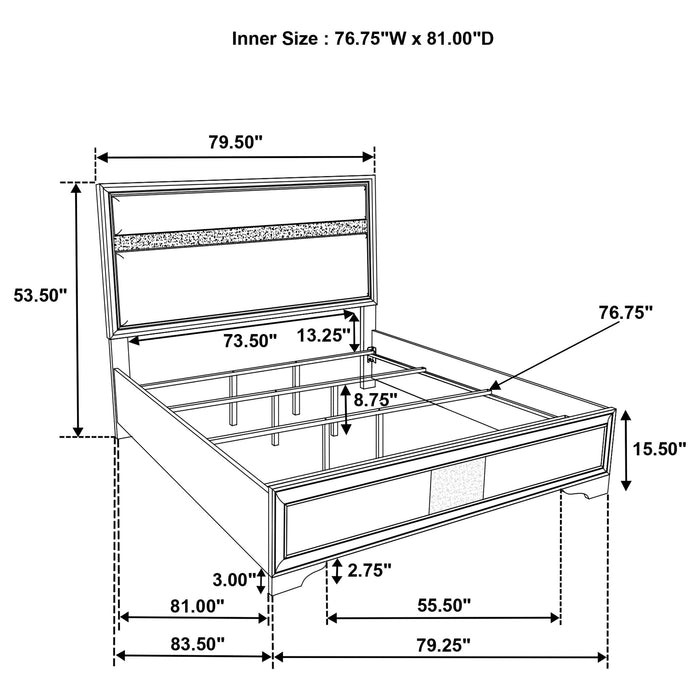 Miranda 55-inch Upholstered  Panel Bed White