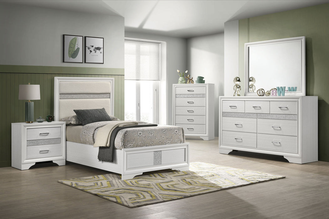 Miranda 55-inch Upholstered  Panel Bed White