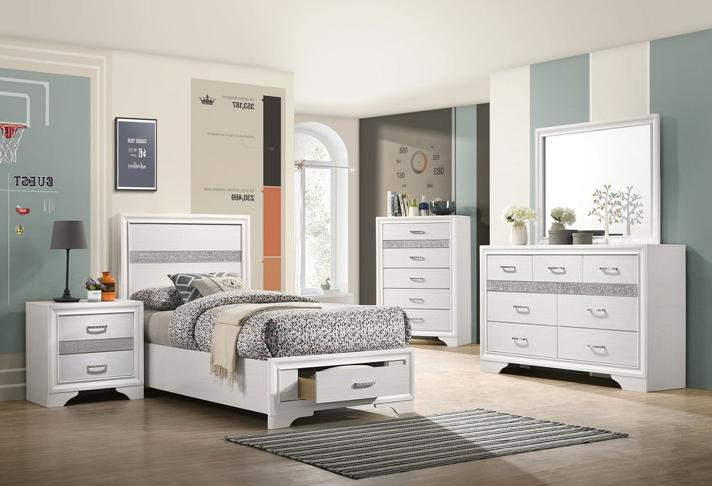 Miranda  2-drawer Storage Bed White