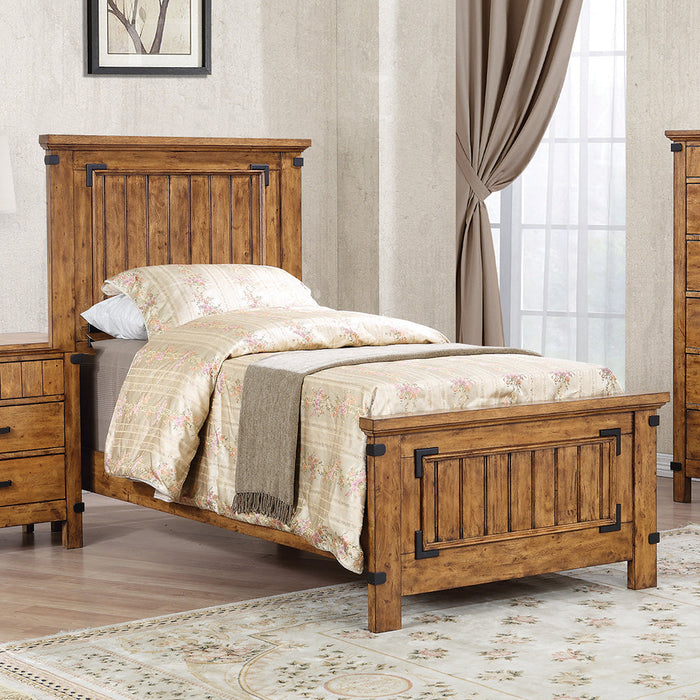 Brenner  Panel Bed Rustic Honey