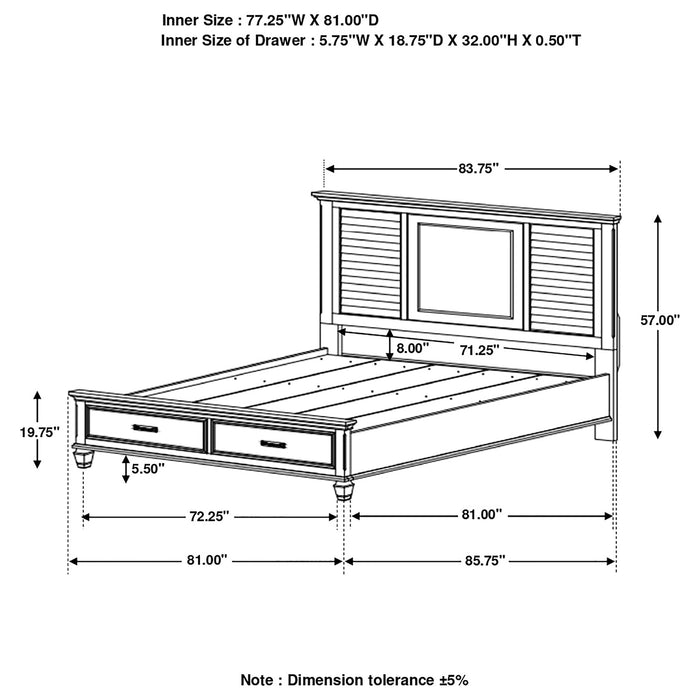 Franco  Storage Bed Antique White