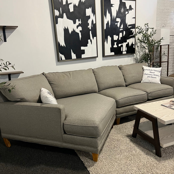 Rowe Furniture Gray Sectional with Cuddle Corner