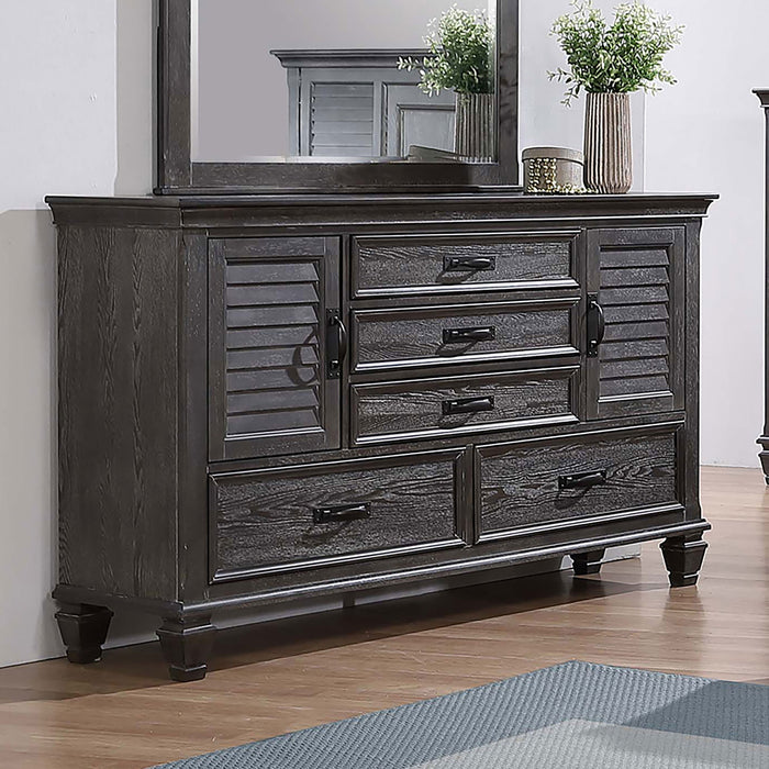 Franco 5-drawer Dresser with Mirror Weathered Sage