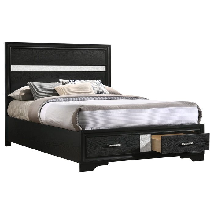 Miranda  2-drawer Storage Bed Black