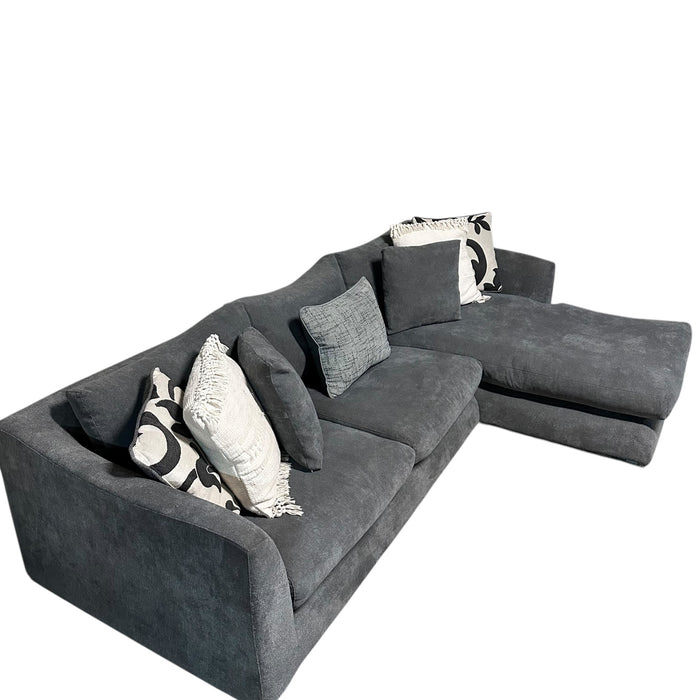 2 Pc Sectional with Right Chaise in Gray