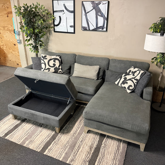 Sectional Sofa with Storage Ottoman