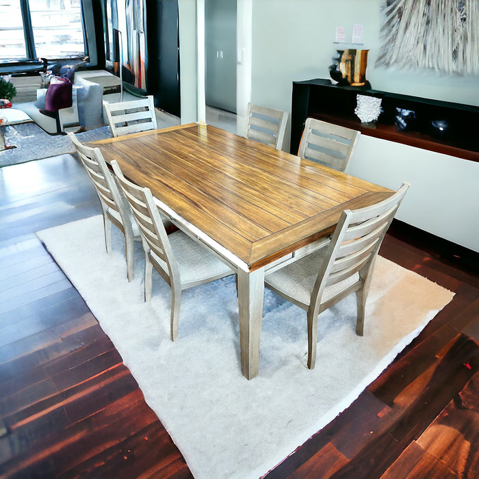 Traditional Style Dining Set In A Two-Tone Cherry Top With Gray