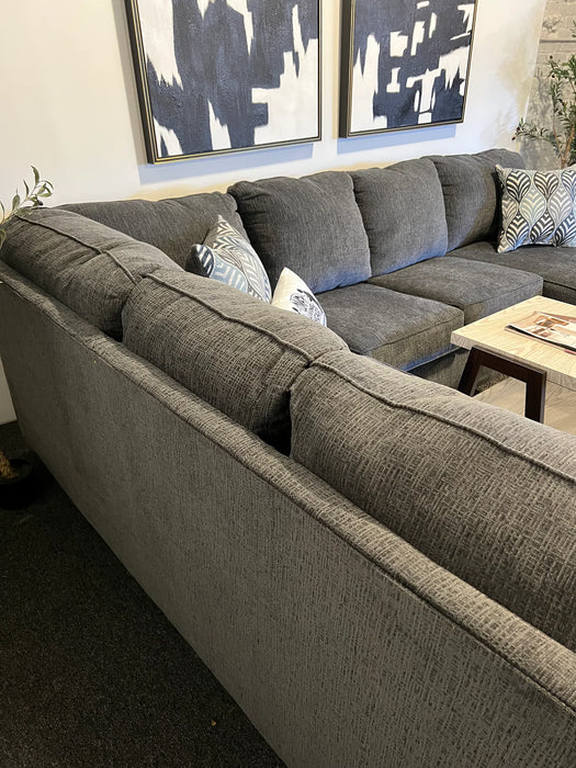 Charcoal Gray U Shape Sectional Couch with Reversible Chaise