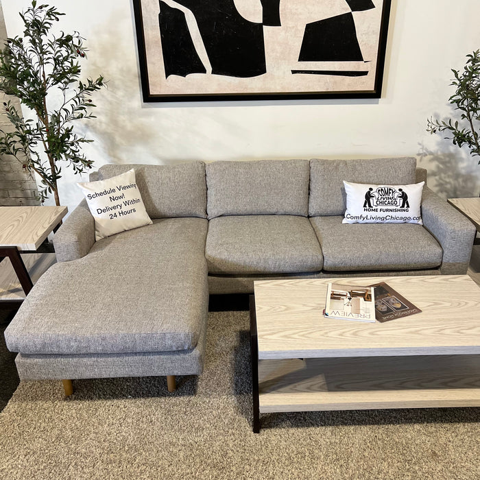 West Elm Sectional with Reversible Chaise in Gray