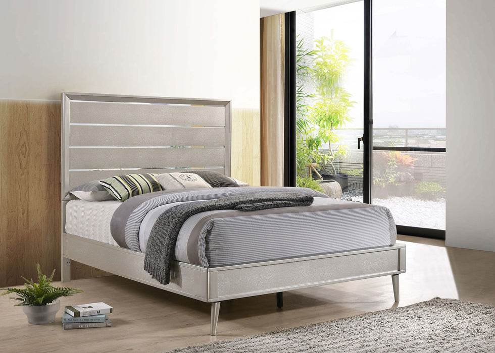 Ramon Wood Queen Panel Bed Metallic Sterling