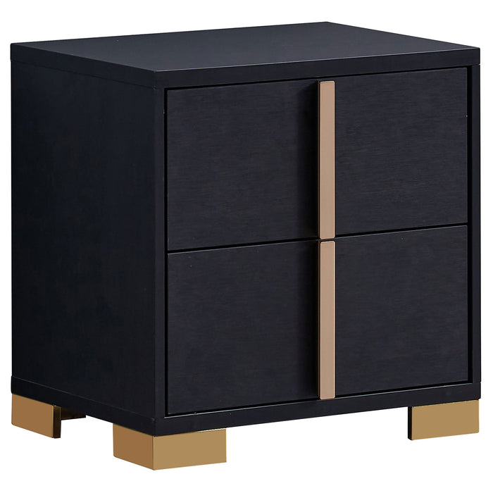 Marceline 2-drawer Nightstand Black