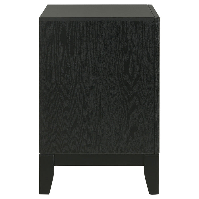 Valencia 2-drawer Nightstand Light Brown and Black