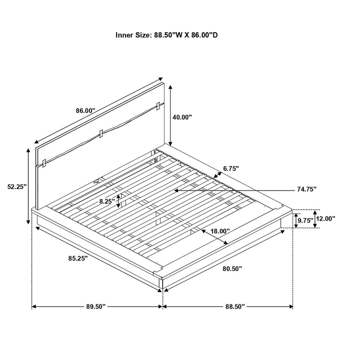 Winslow  Bed Smokey Walnut and Coffee Bean