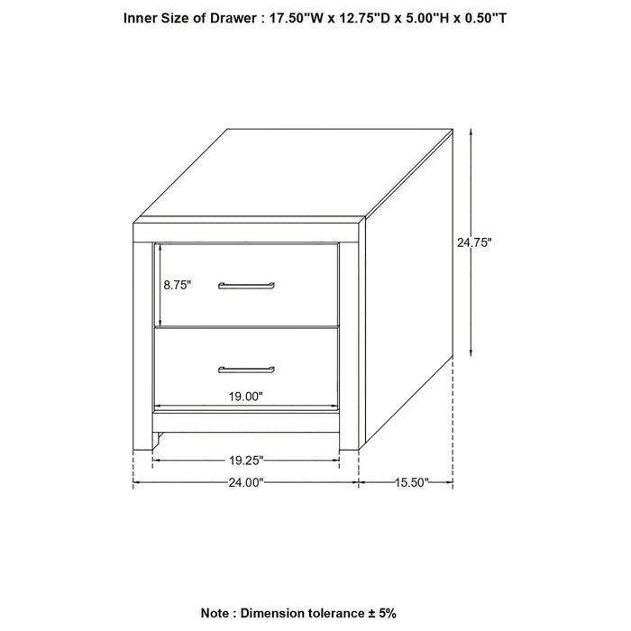 Dewcrest 2-drawer Nightstand Caramel and Licorice