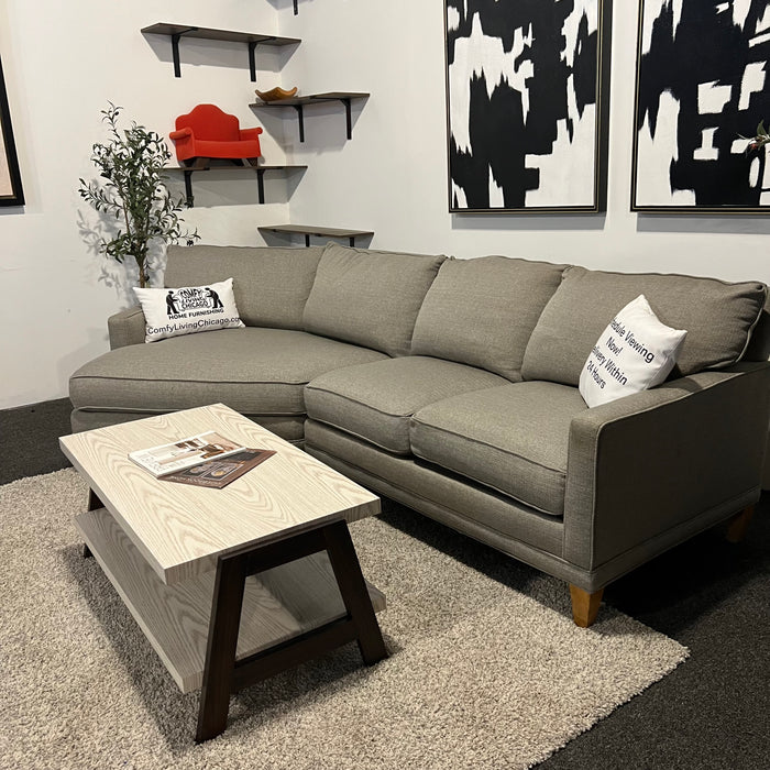 Rowe Furniture Gray Sectional with Cuddle Corner