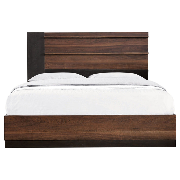 Azalia Wood Eastern King Panel Bed Walnut