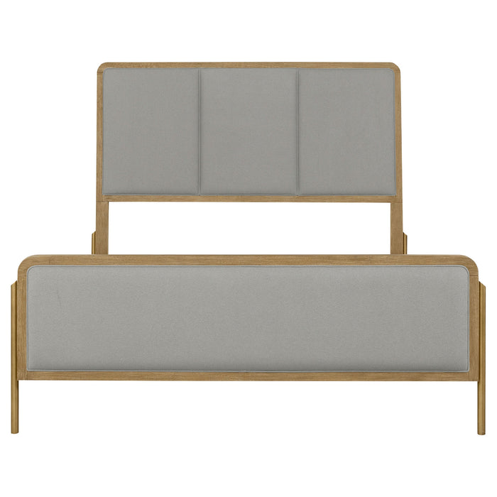 Arini Upholstered  Panel Bed Sand Wash and Grey