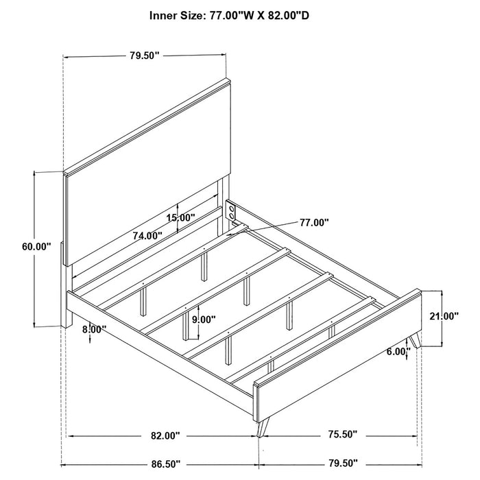 Nathan High Headboard  Panel Bed Grey