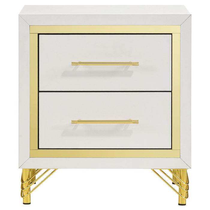 Lucia 2-drawer Nightstand Bedside Table White