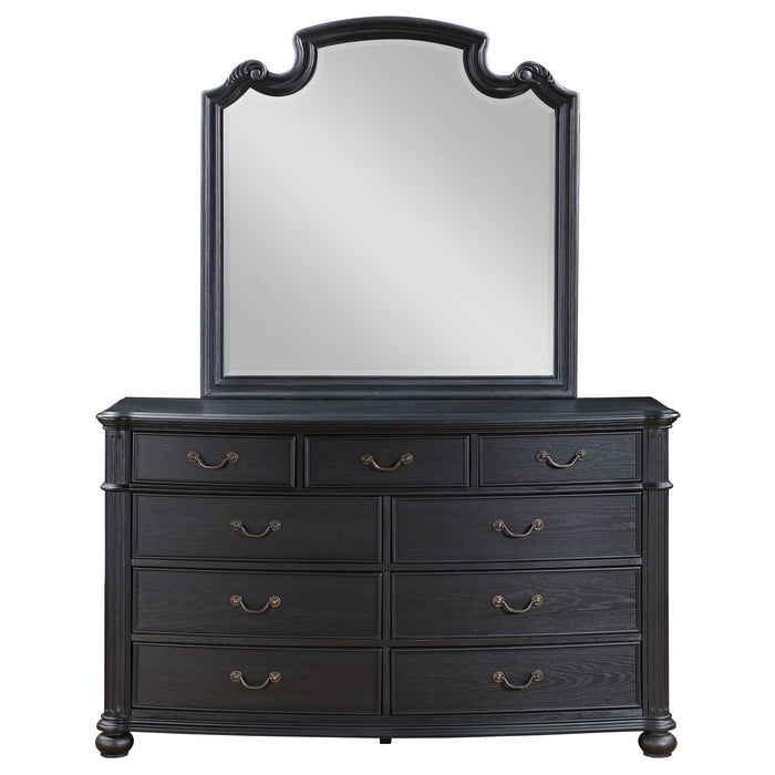 Celina 9-drawer Bedroom Dresser with Mirror Black