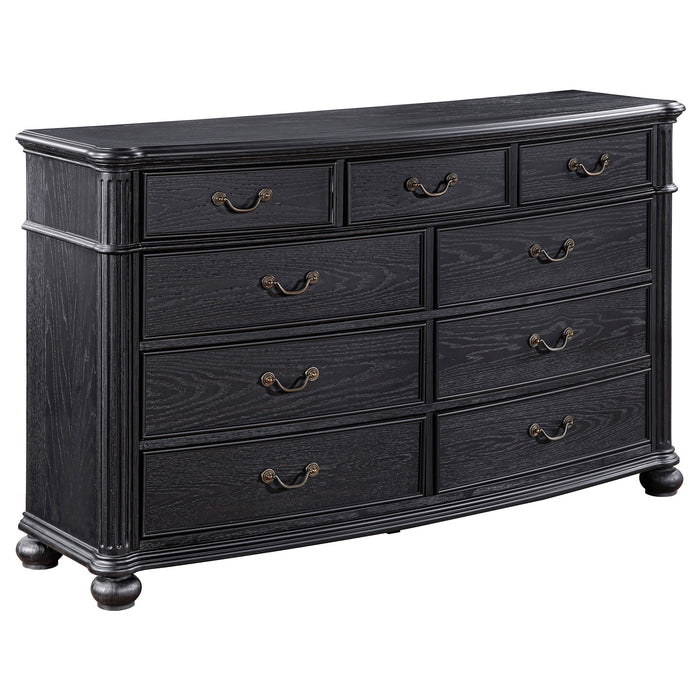 Celina 9-drawer Bedroom Dresser with Mirror Black