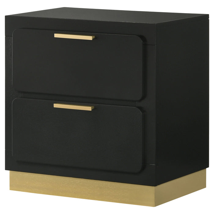 Caraway 2-drawer Nightstand Bedside Table Black