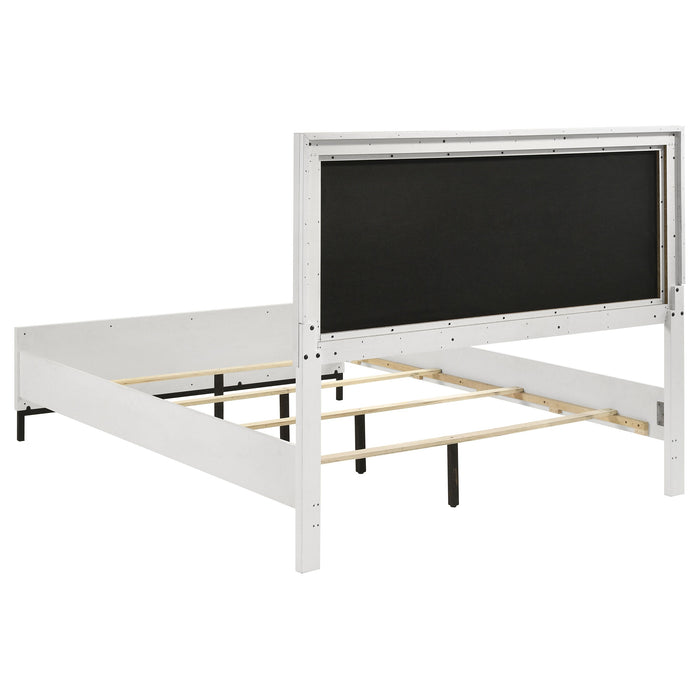 Sonora  Upholstered Panel Bed White