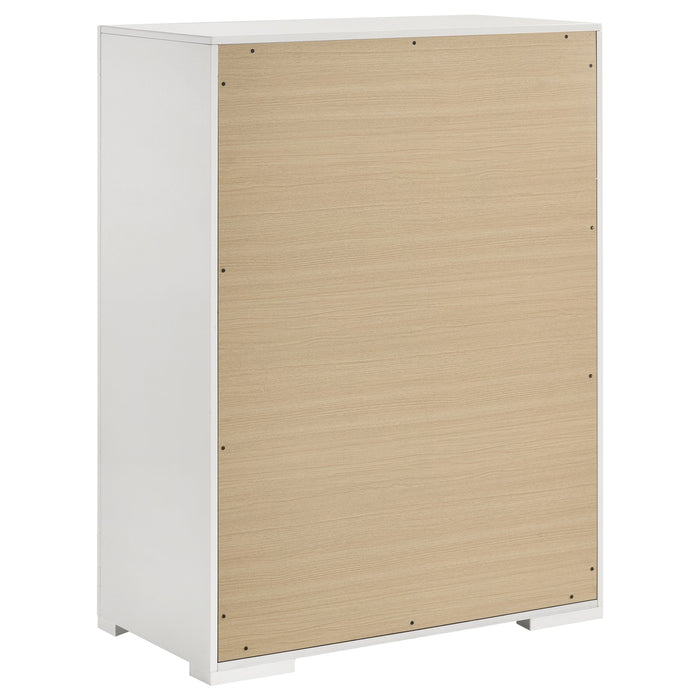 Ives 5-drawer Bedroom Chest of Drawers White High Gloss