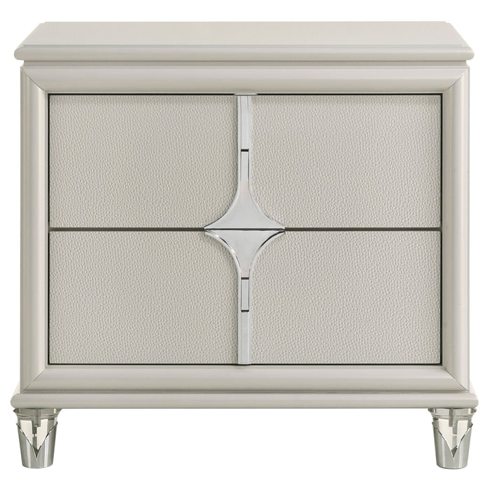 Olivia 2-drawer Nightstand Bedside Table Pearl White