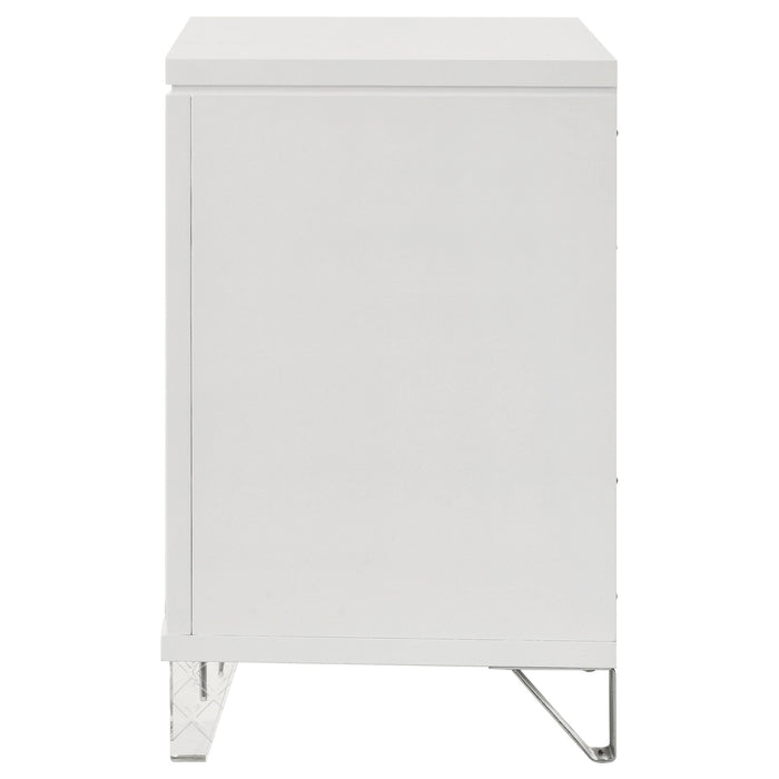 Marmore 2-drawer Nightstand Bedside Table White