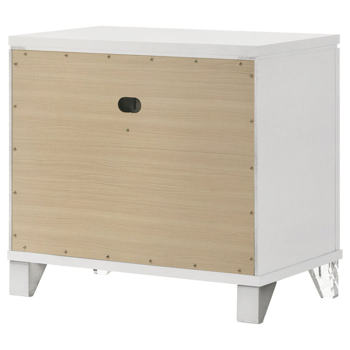 Marmore 2-drawer Nightstand Bedside Table White