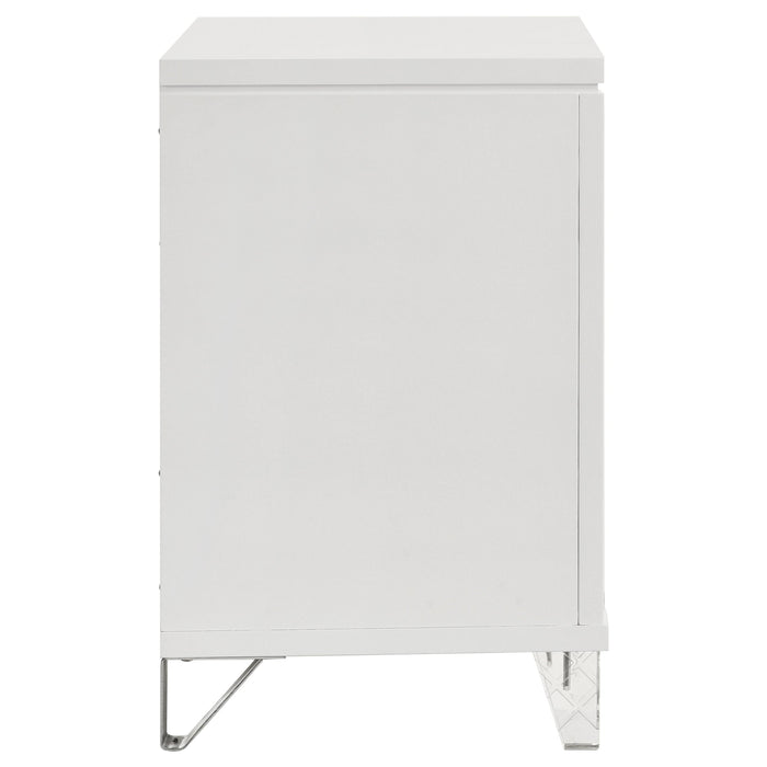 Marmore 2-drawer Nightstand Bedside Table White