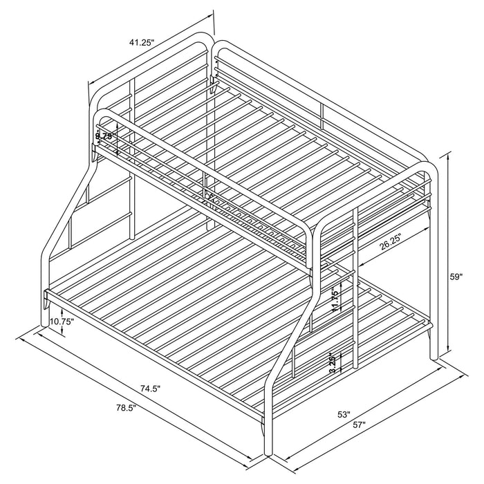 Morgan Twin Over Full Bunk Bed Black