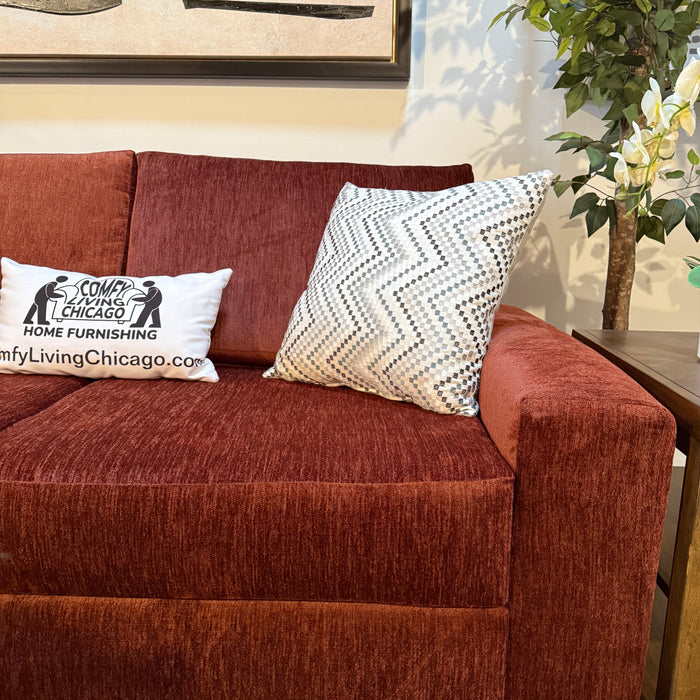 Daina Modular Sectional in Maroon Red