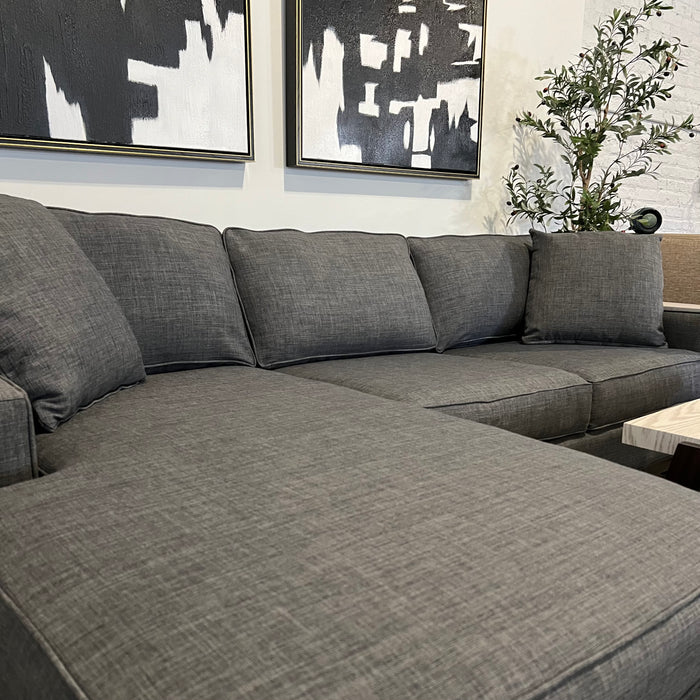 Jonathan Louis Sectional Couch with Reversible Chaise in Gray