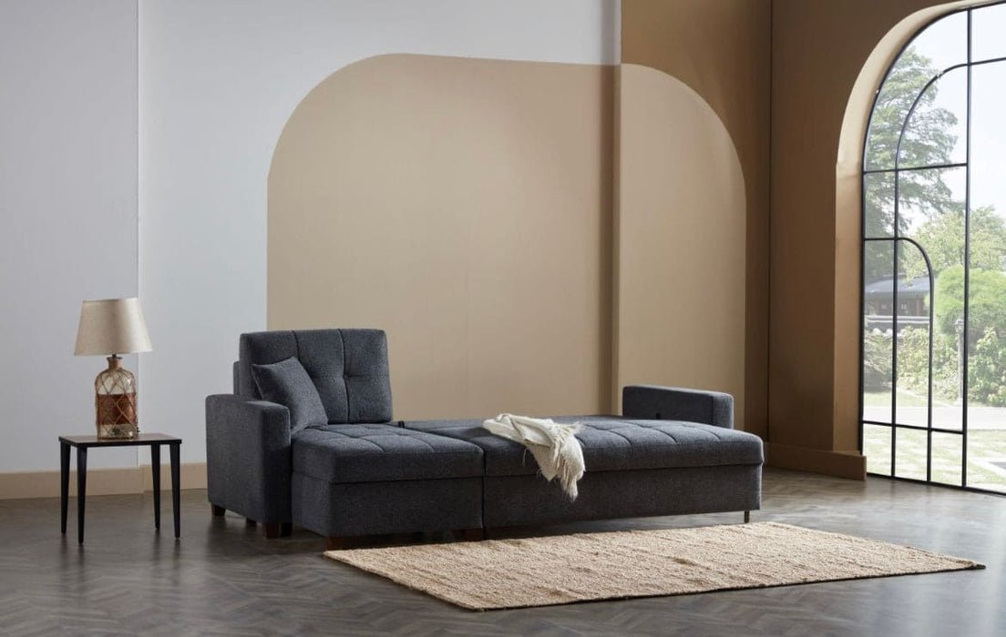 Mocca Sleeper Sectional with Storage Chaise