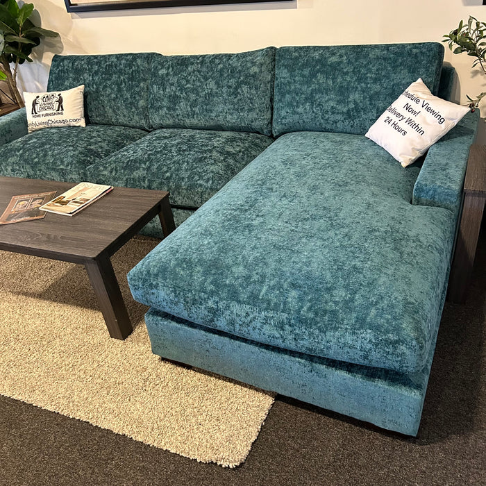 Joybird Anton Sectional Couch in Aqua Blue