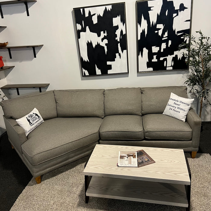 Rowe Furniture Gray Sectional with Cuddle Corner