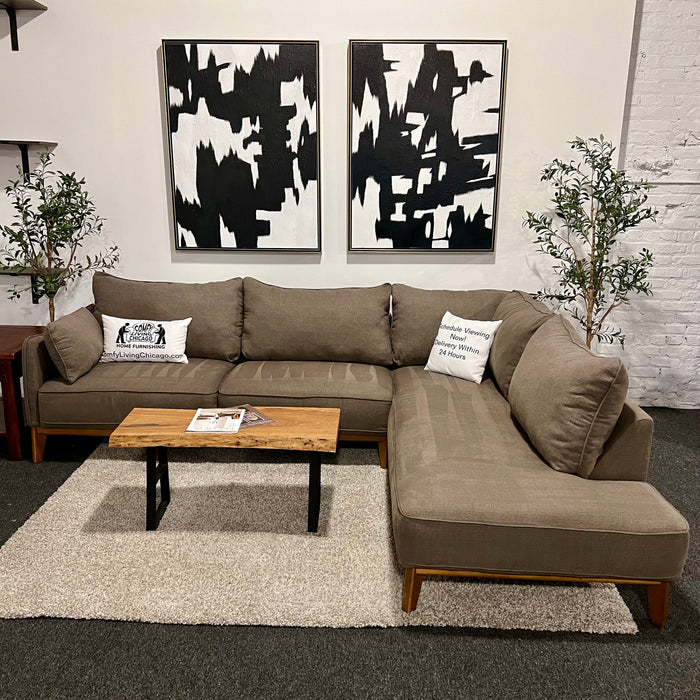 Macys Gray Two Piece Sectional Couch